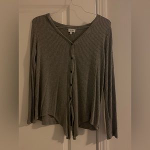 Gray Buttoned Up Blouse